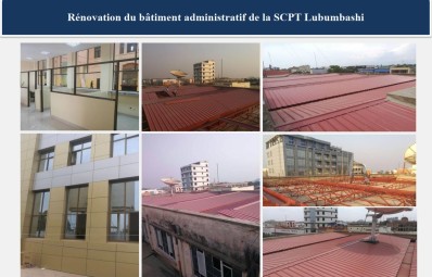 HONGFENG SARL 2015 à 2017: rénovation du bâtiment administratif de la poste Lubumbashi.