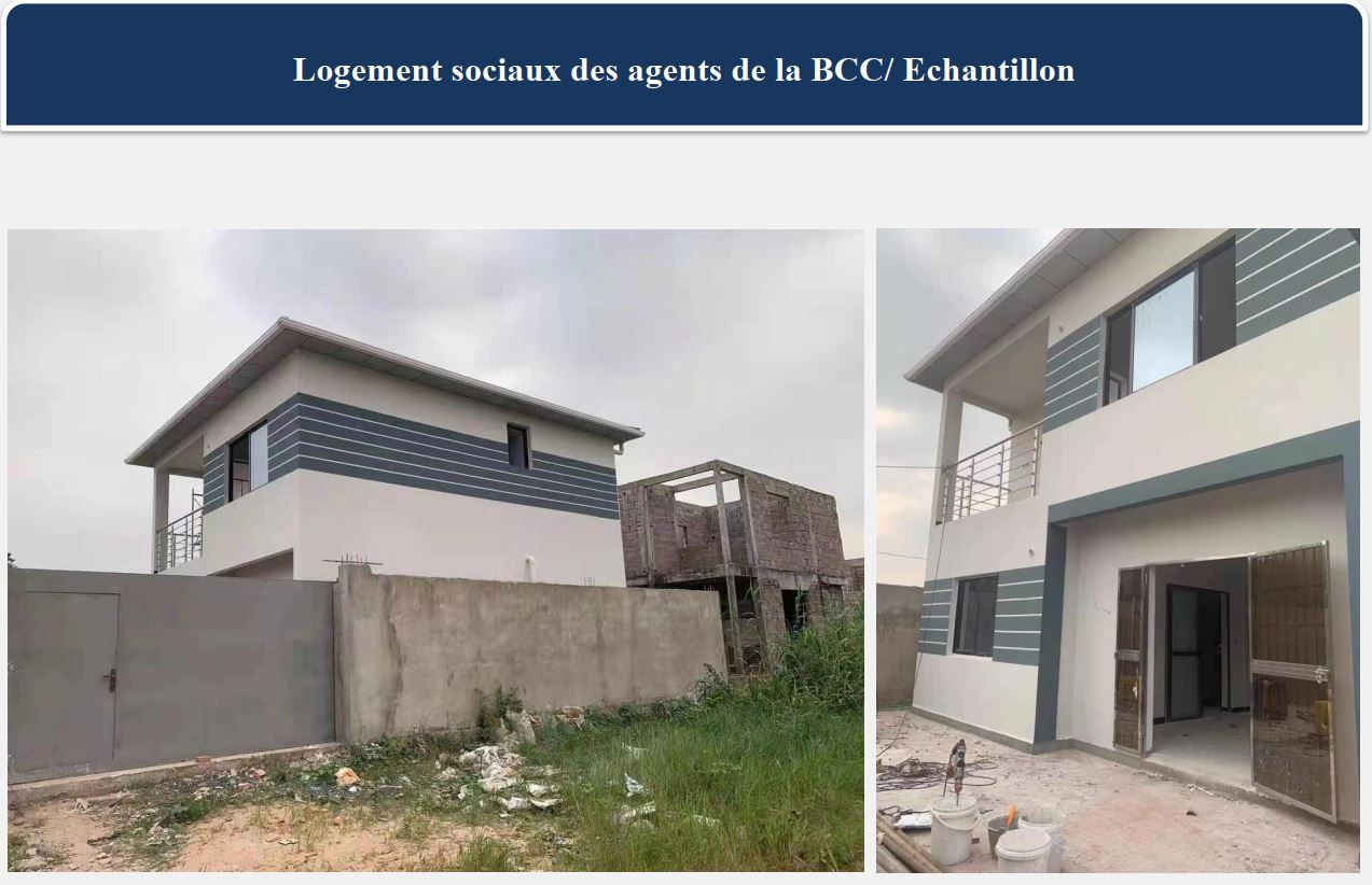 HONGFENG SARL RDC la construction de logements sociaux pour les agents de la BCC